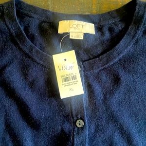 NWT LOFT NAVY BLUE CARDIGAN SZ XL